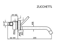 MEDIDAS MONOMANDO LAVABO MURAL ISYSTICK ZUCCHETTI 